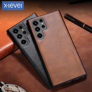 Para Samsung Galaxy S24 Ultra Case X-Level Vintage Luxo PU Couro + Capa De Telefone De Proteção Total TPU Soft
