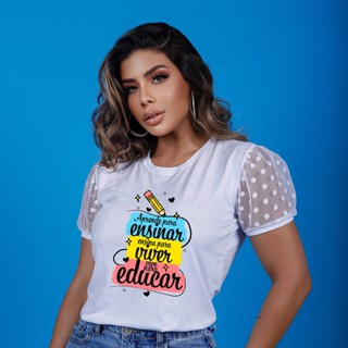 Blusa Feminina T-shirt de Luxo - Educação Professor