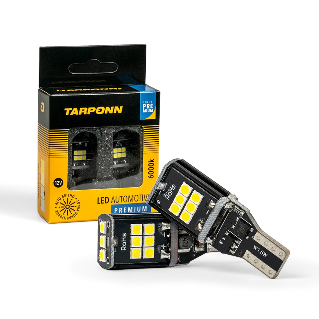Par Lâmpada Led Auto Canbus Farolete T15 12V 15 Leds Carro em Oferta na Shopee