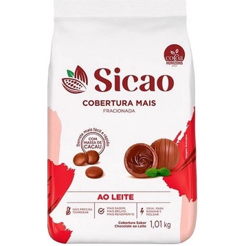 Cobertura Mais Sabor Chocolate ao Leite Fracionado 1,01kg Gotas - Sicao em Oferta na Shopee