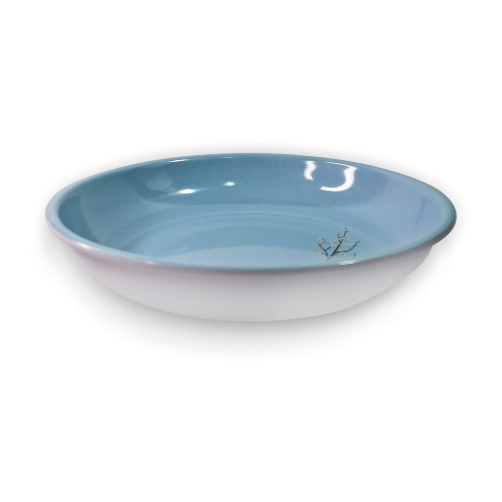 Tigela Bowl Sakura Azul Melamina 21cm - Resistente, Ideal para Sopas, Saladas, Sobremesas