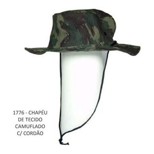 Chapeu Pesca Camping Aventura Militar Camuflado