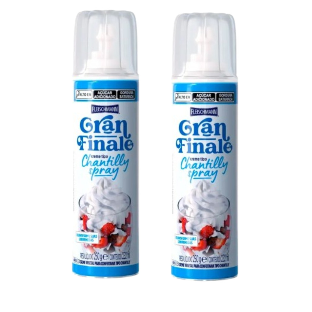 Kit 2 Un Creme Chantilly Spray Fleischmann Gran Finale 250g