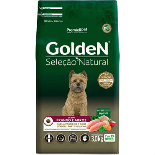 Ração 3Kg Golden Seleção Natural Cães Sênior Raças Pequenas Mini Bites Frango e Arroz em Oferta na Shopee
