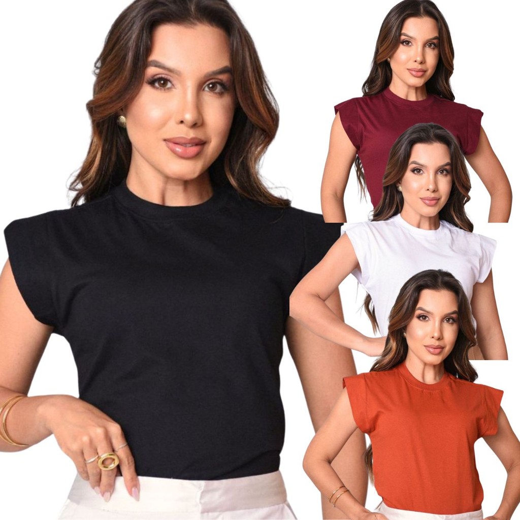 Blusa Feminina Moda Básica Regata Muscle 100% Algodão Camiseta Detalhe Lateral
