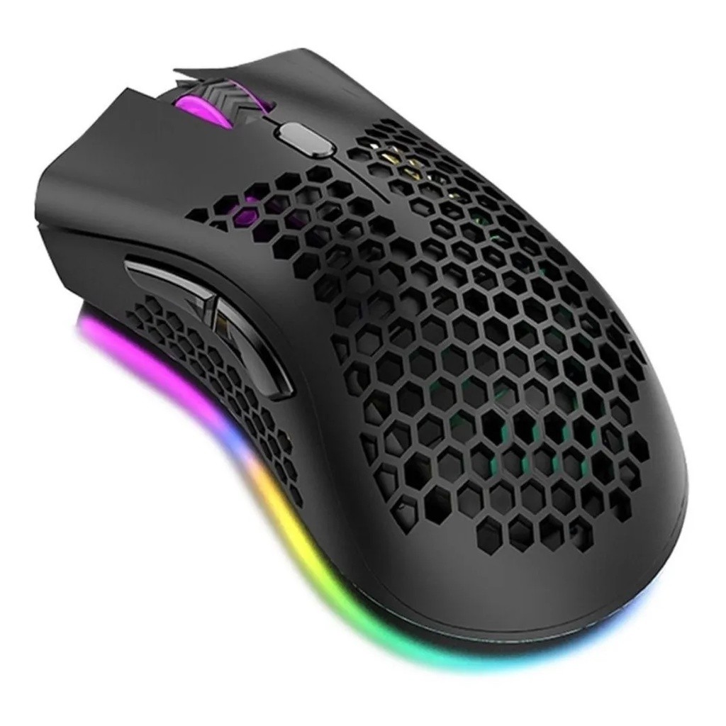 Mouse Gamer Colmeia Usb Ultraleve Led Rgb Macro 7200 Dpi