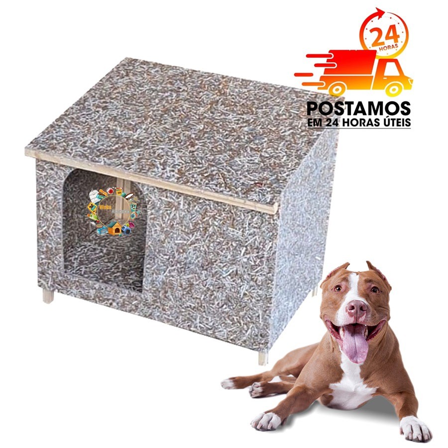 Casinha de Madeira Ecologica Reciclada N7 Para Cachorro Cães Casa Pet Porte Grande Pittbull Labrador Pastor Alemão