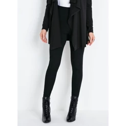 Calça Legging Com Cós Largo Preto Quintess
