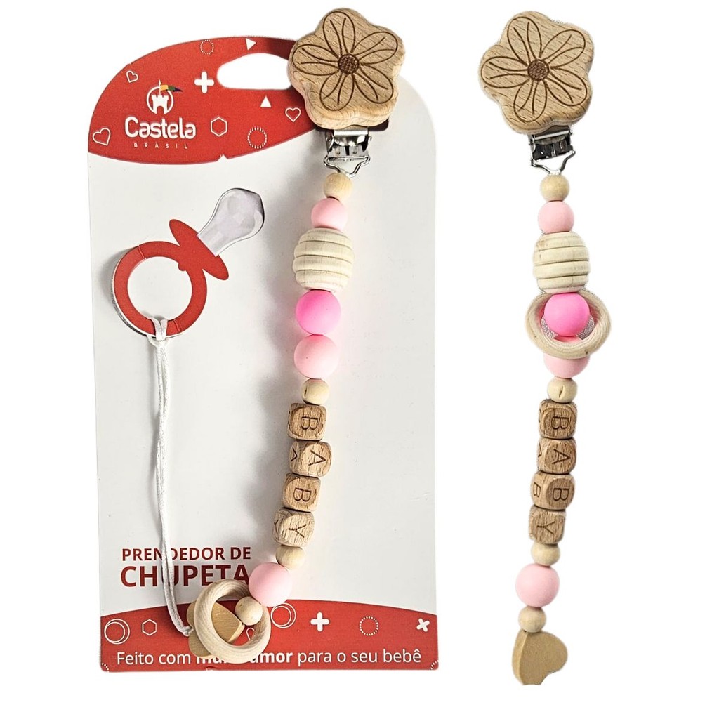 Prendedor de Chupeta Baby Miçangas Trava Clipe Livre BPA Infantil - Castela em Oferta na Shopee