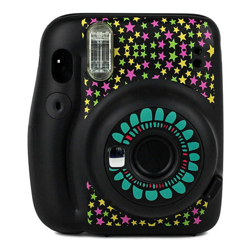 Adesivo Para Câmera Instax Mini 11 Estrelas Fundo Preto