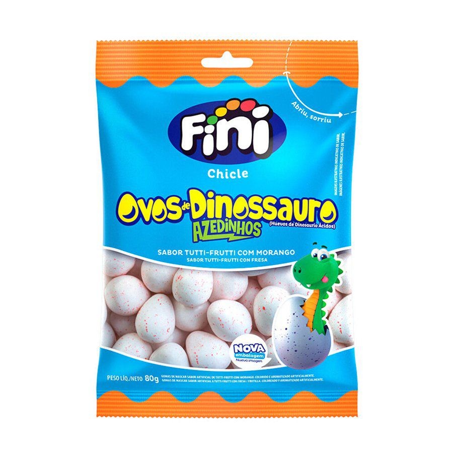 Chiclete Ovos de Dinossauro - 1 unidade Pct. c/ 80g - Fini - - Home & Living