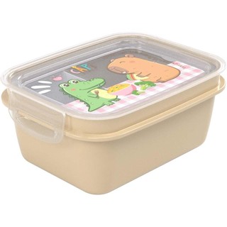 Marmita Hermética Capivara com Divisória Lancheira Plasútil em Oferta na Shopee