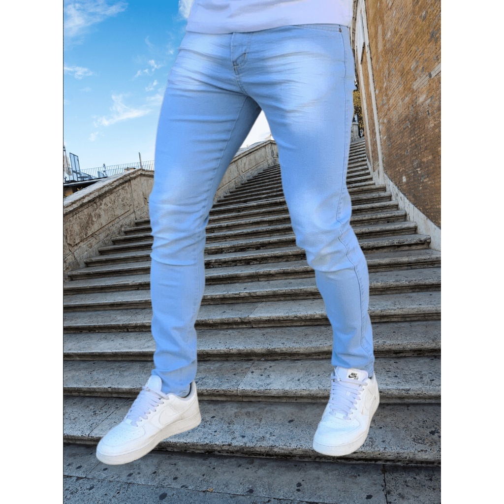 Calça Jeans Masculina Slim Original Elastano Roupas Masculina-Envio Imediato em Oferta na Shopee