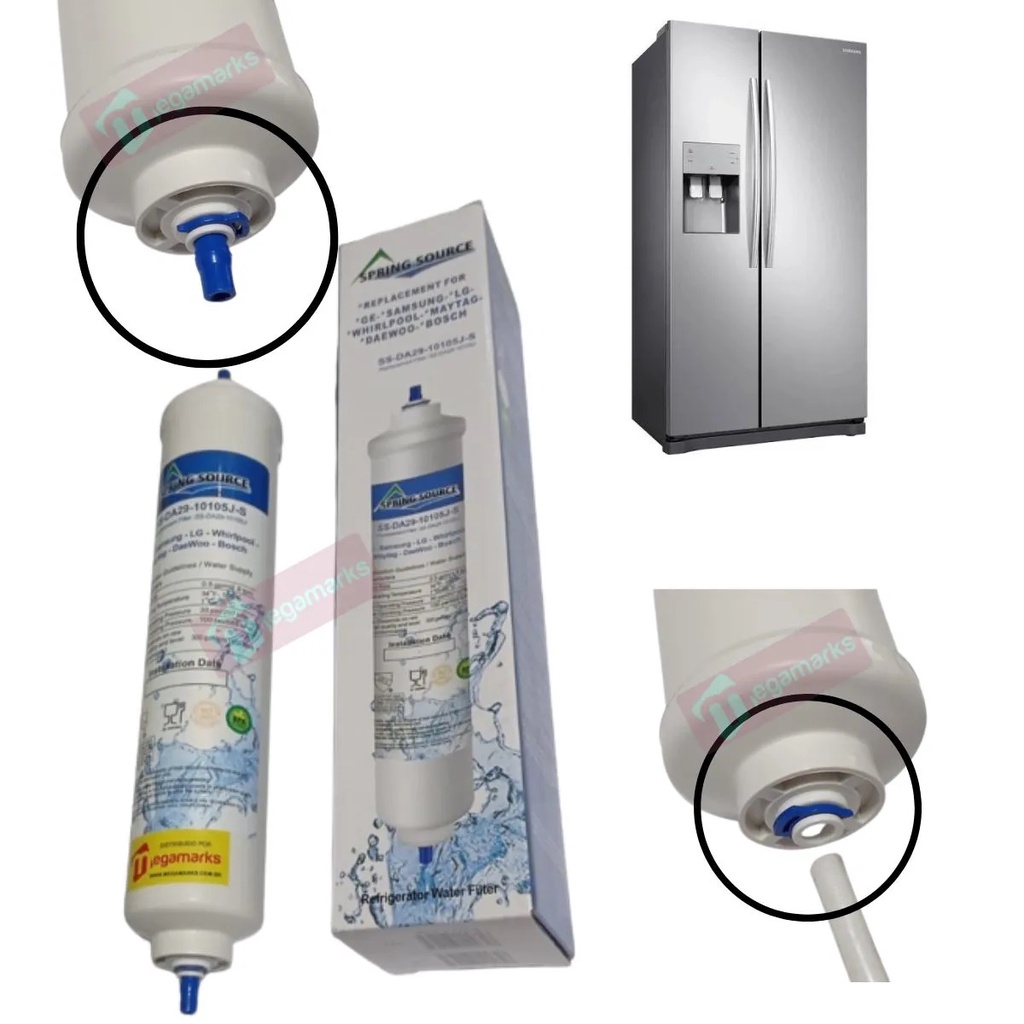 Filtro de agua side by side Electrolux Ss90x/sh72x/sh70b/ss77x/ss78x externo engate rapido sprig source