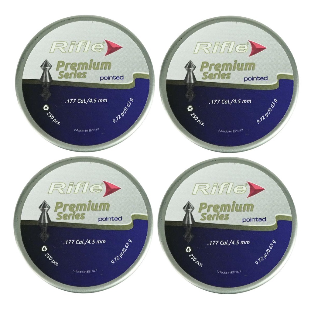 4x Chumbinho/Munição 4.5mm 250un Rifle Pointed 9.72gr em Oferta na Shopee