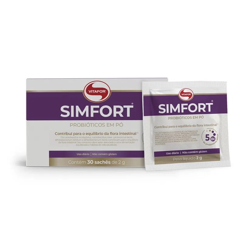 Simfort 30 Sachês - Probióticos em Pó - Vitafor