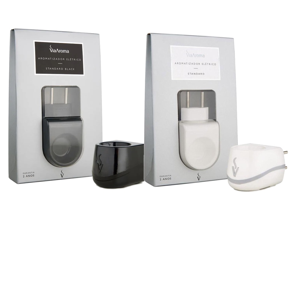 Kit 2 Aromatizador / Difusor Elétrico Standard - Via Aroma- Escolha a Cor - Bivolt Eletrico Combo original Preto Branco