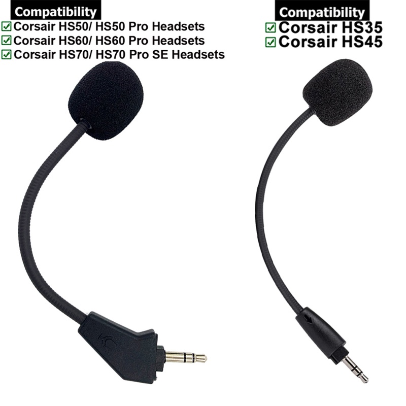 Substituição Do Cabo Microfone De 3,5 Mm Para Fones De Ouvido Corsair HS35 HS45 , HS50 HS60 HS70 Pro SE
