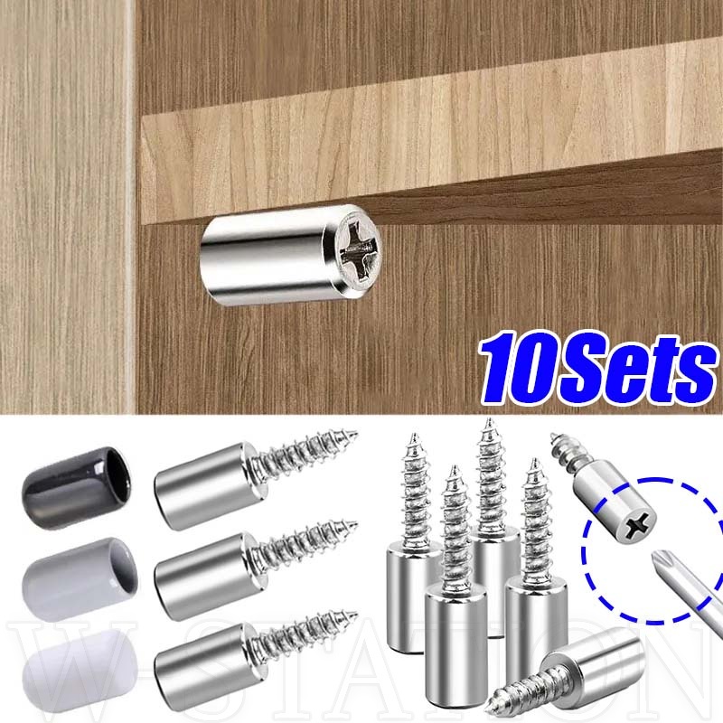 Suporte De Prateleira Parafuso Auto-Roscante Integrado/Pinos Com Tampa De Borracha Antiderrapante/De Fixação Da Divisória De Vidro Do Gabinete/Pregos Laminados Guarda-Roupa