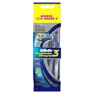 Aparelho de Barbear Prestobarba Ultragrip 3 Masculino Leve 4 Pague 3