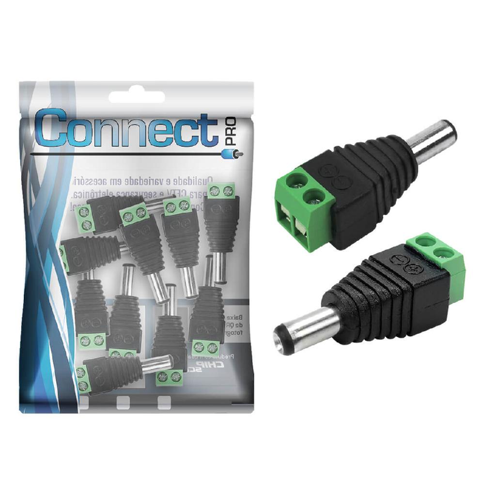 10X Conector Plug P4 Macho Com Borne P/ Cftv Câmera Fonte