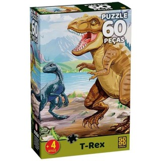 Quebra Cabeça Infantil T-Rex C/ 60 Peças 04430 Grow em Oferta na Shopee