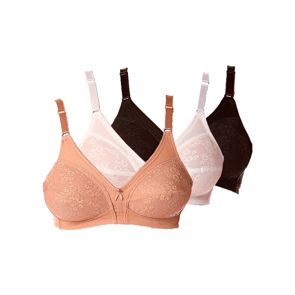 Kit com 3 Sutiãs Sustentação Colonial Demillus 61383/78383 Taça B Colorido