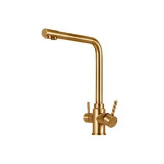Torneira para cozinha Gourmet Misturador Monocomando Escovado Pojuca Pingoo - Dourado