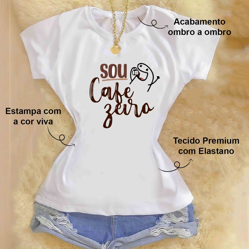 Blusa Feminina Premium T-Shirt - Flork Café