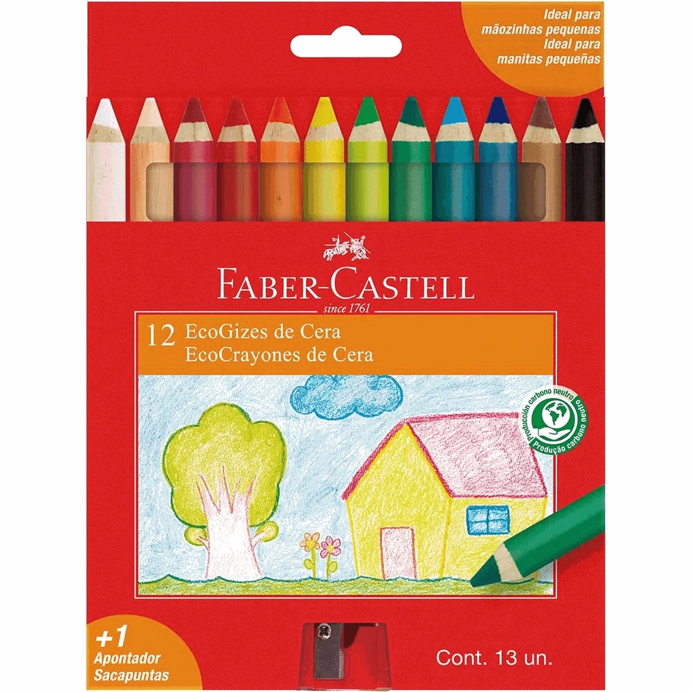Giz de Cera Eco Giz Com 12 Cores FABER-CASTELL
