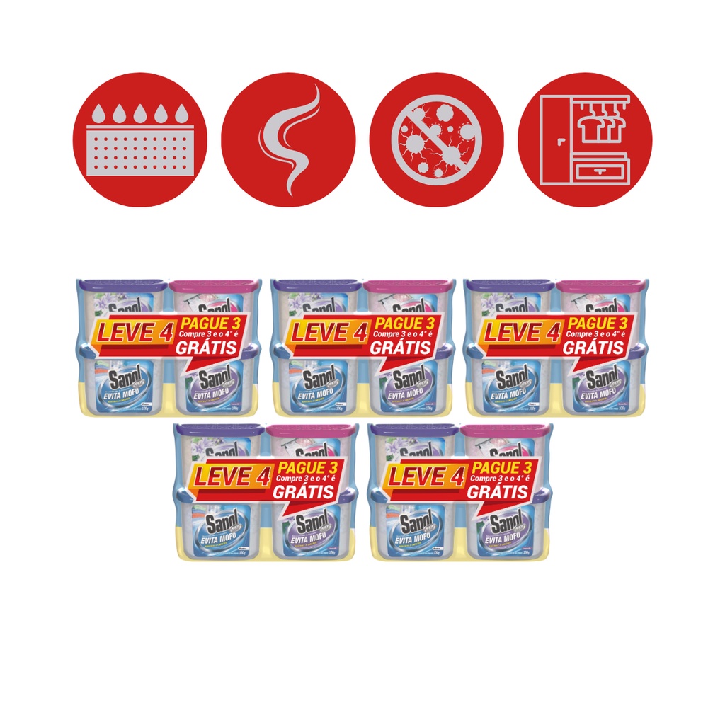 Kit 20 Evita Mofo Secante Desumidificador Antimofo Sanol