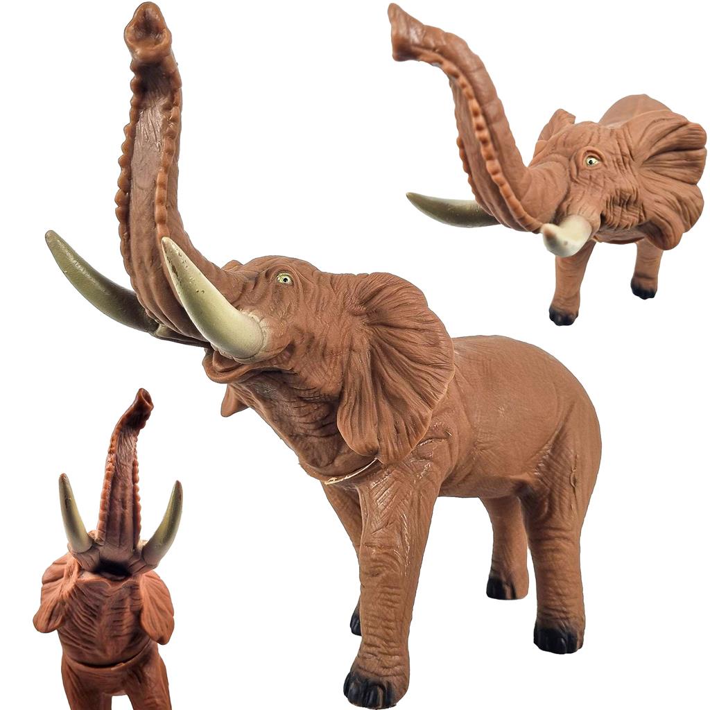 Elefante De Brinquedo Colecao Real Animal Em Vinil Macio Animais Da Savana Africana Miniatura Decorativo Realista 26Cm Emborrachado - Bee Toys