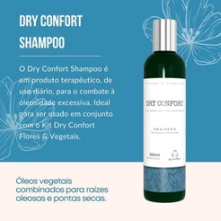 Dry Confort Shampoo Grandha 300ml Combate Oleosidade e Pontas Secas arnica , capim-limão