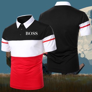 Camisa Polo De Golfe Listrada Masculina Manga Curta Camiseta Algodão Com Colarinho Leve