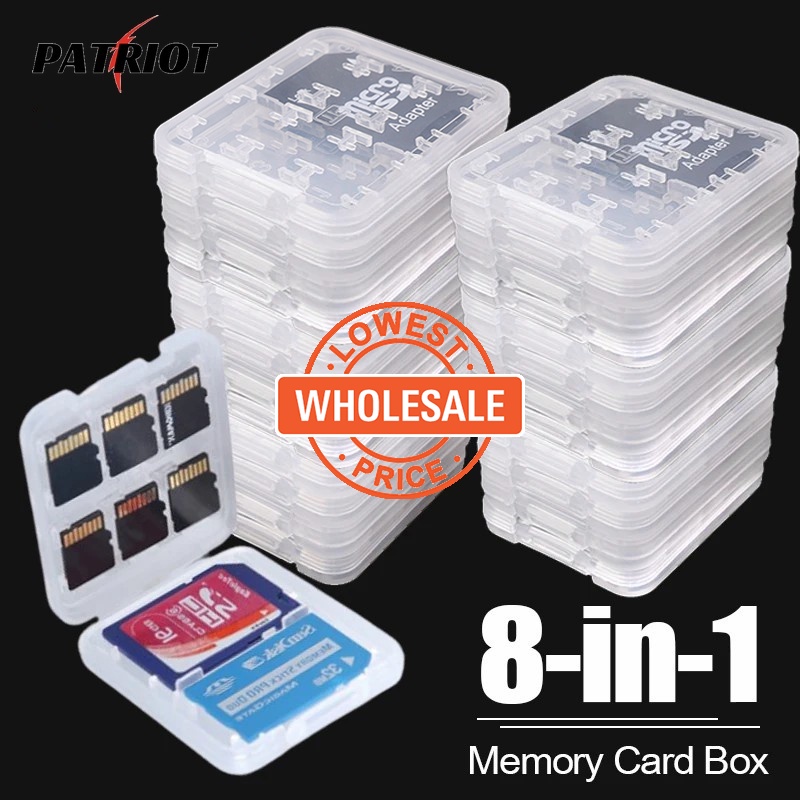 [Preço Por Atacado] Caixa Protetora Plástica Transparente Para Cartões SIM/De Memória 8 Em 1 Micro SD/Mini SDHC TF MS