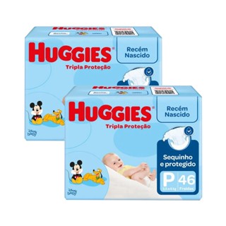 Kit 2 Fraldas Huggies Tripla Proteção Mega P - 92 Tiras
