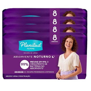 Kit 4 Absorvente Plenitud Femme Noturno 8 Unidades