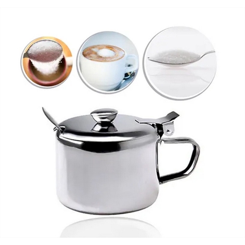 Açucareiro C/ Tampa E Colher Acucareiro Inox- Ke Home