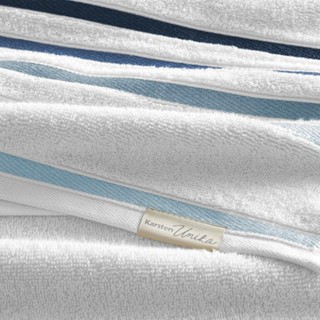Toalha de Rosto Karsten Fio Penteado Max Lumina Branco/ Azul