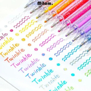 MITOM Glitter Gel Pen Set , Material Escolar Caneta Conjunto De Canetas Coloridas , Fun Highlighter Marcação