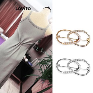 Lovito Broches Metálicos Básicos para Mulheres LFA07055 (Dourado/Prata)