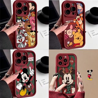 Desenho Animado Mickey Mouse Winnie the Pooh Capa Para Realme C51 C21Y C55 C53 C15 C35 6i 5i 5 7i 5s C25 C11 C20 C20A C30 C17 C21 C12 C25Y C33 C31 Narzo 50A N53 Caixa Engraçada De Vinho Tinto