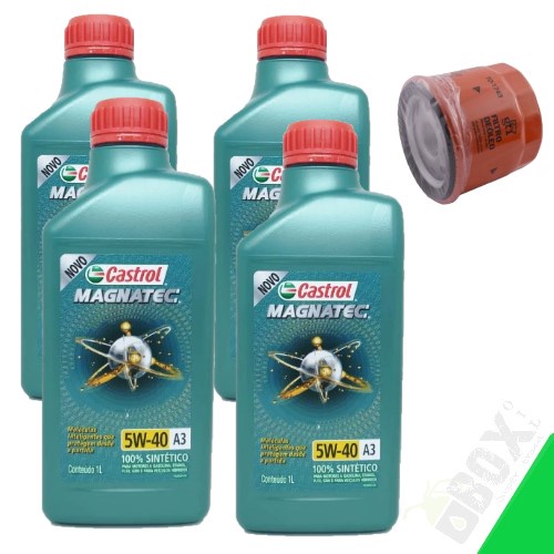 KIT TROCA DE ÓLEO 5W40 A3/B4 CASTROL (LOGAN 1.0 12V E 16V 2010>2017)