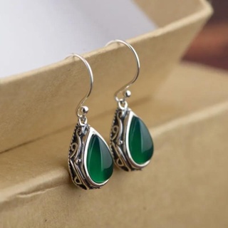 925 Prata Esterlina Waterdrop Vermelho/Verde Pedra Balançar Brincos Para Mulheres Recém-Projetado Vintage Cor Feminino U em Oferta na Shopee