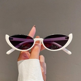 Óculos De Sol Vintage Pequenos Olhos De Gato Para Mulheres Trendy Half-frame Fashion Shades Eyewear