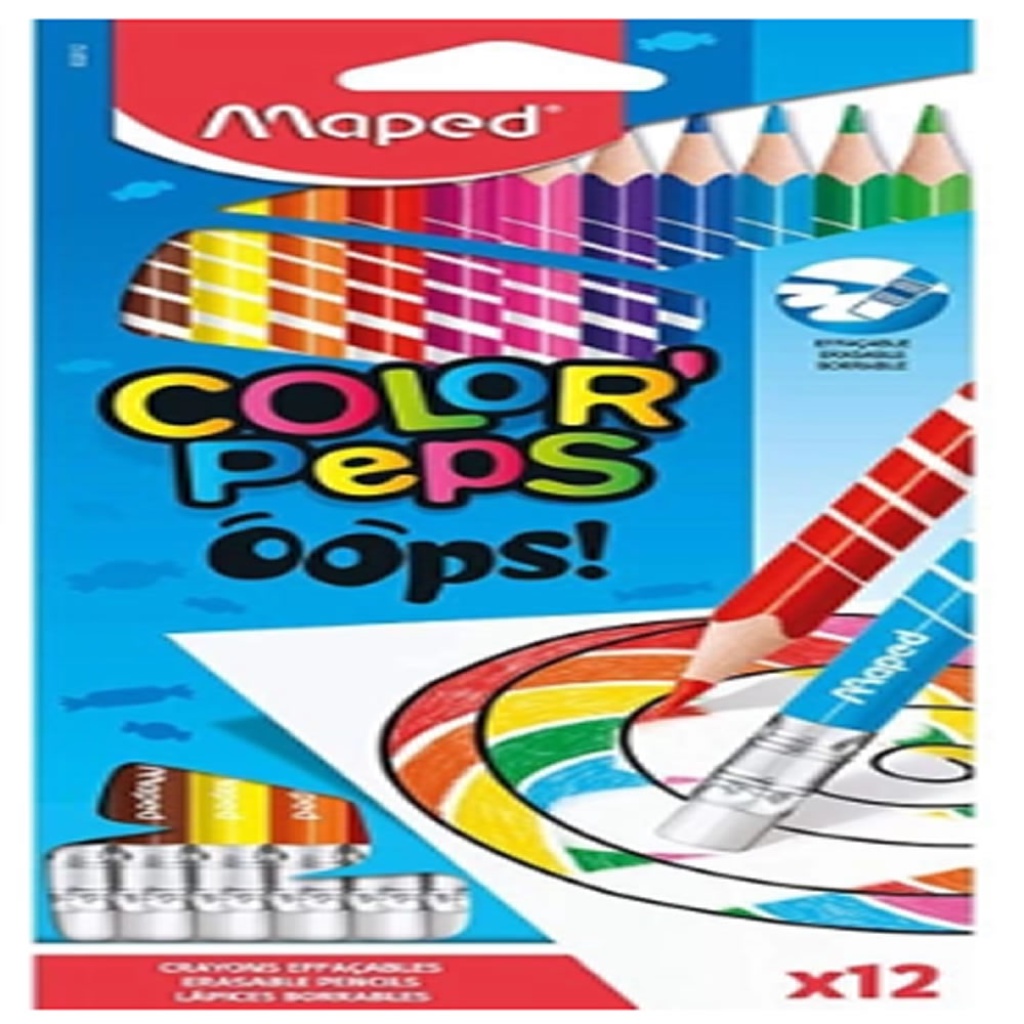 LAPIS DE COR COLORPEPS OOPS APAGAVEL 12 CORES   832812 - Stationery