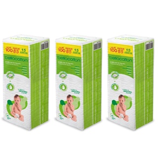 Algodao Quadrado Bellacotton Bebe Kit com 03 und em Oferta na Shopee