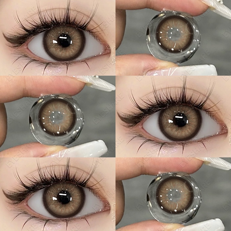 Lente De Contato ASURA Brown Eyeshare 1Pair 14.5mm Nature Big Eyes Colorida Anual Softlens