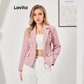 Lovito Blazer Elegante Com Botão Liso Para Mulheres LBL07052