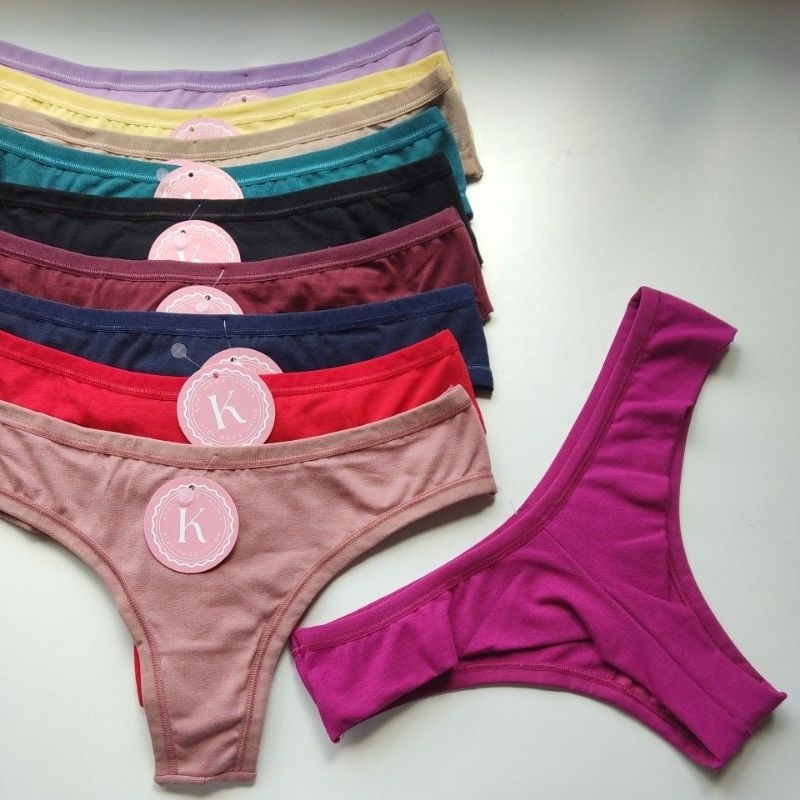 Kit com 5 calcinhas Fio Duplo Básica Beatriz